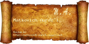 Matkovich Aurél névjegykártya